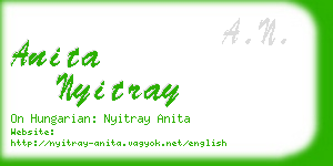 anita nyitray business card